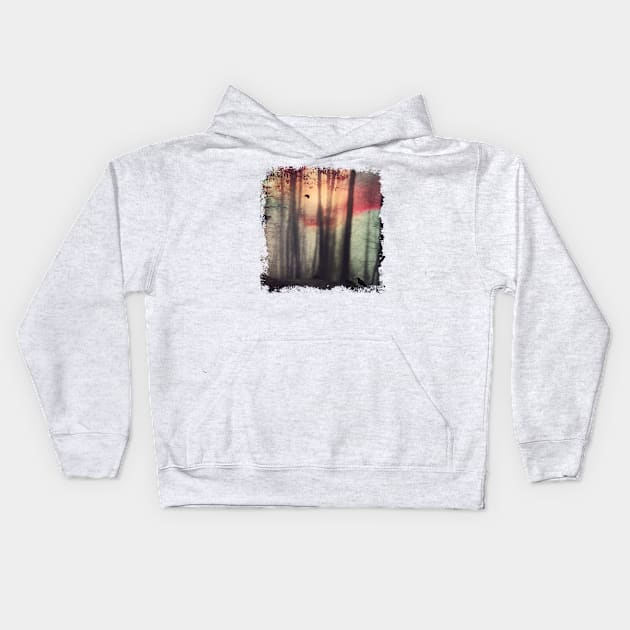 Blurred Vision - Abstract Forest at Sunrise Kids Hoodie by DyrkWyst